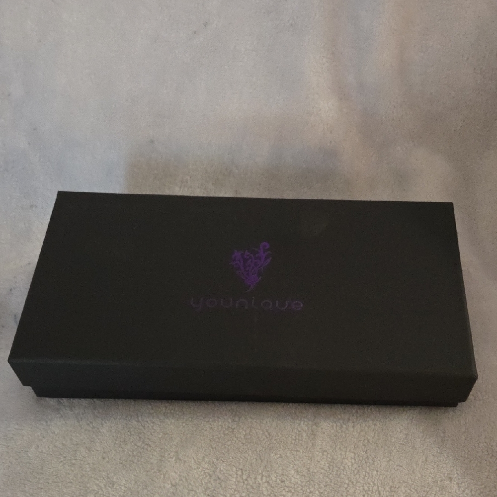 Younique Black and Purple Logo Box with New in Packaging Wallet